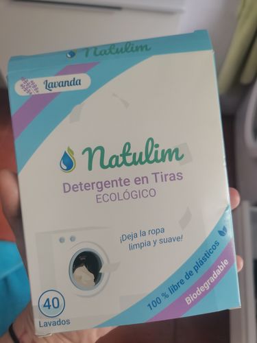 Customer photo review of Eco-Tiras de Detergente 40 lavados Natulim