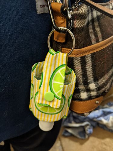 Customer photo review of Keyring Hand Sanitizer Holder Pattern