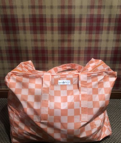 Customer photo review of Bolsa MyBigBag Cuadros Naranja