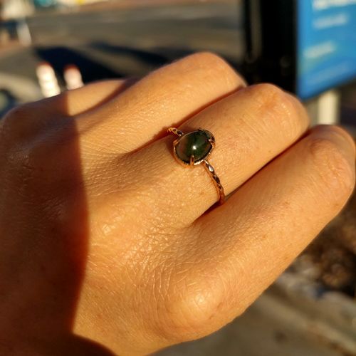Customer photo review of Bague en Agate verte