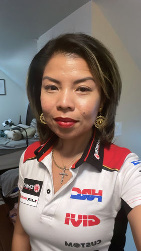 Customer photo review of Lucy Gold Earrings