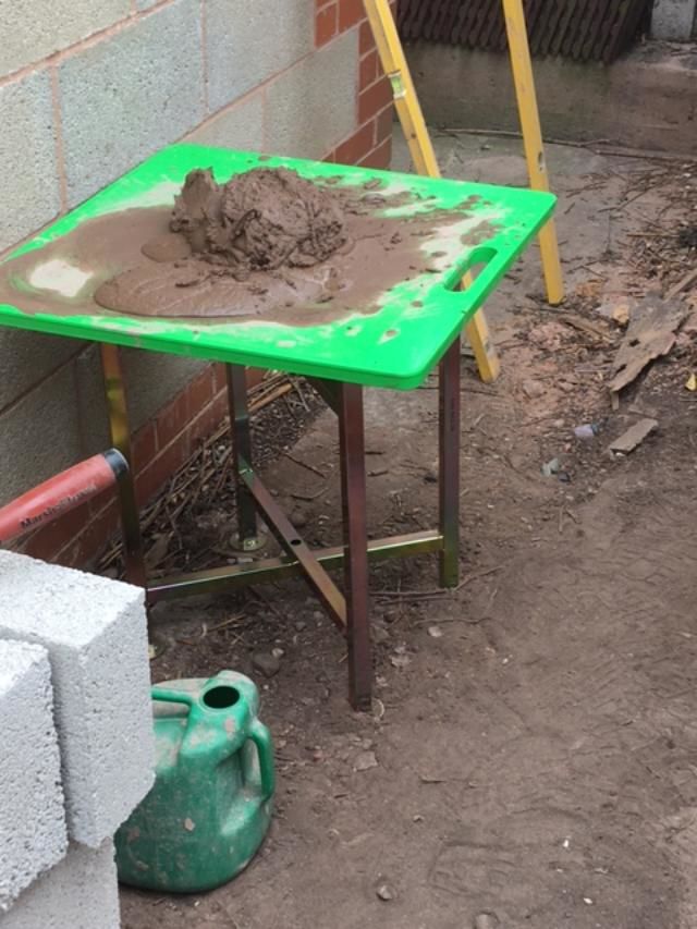 Customer photo review of Zinc Plated Mortar / Spot Board Stand - with feet