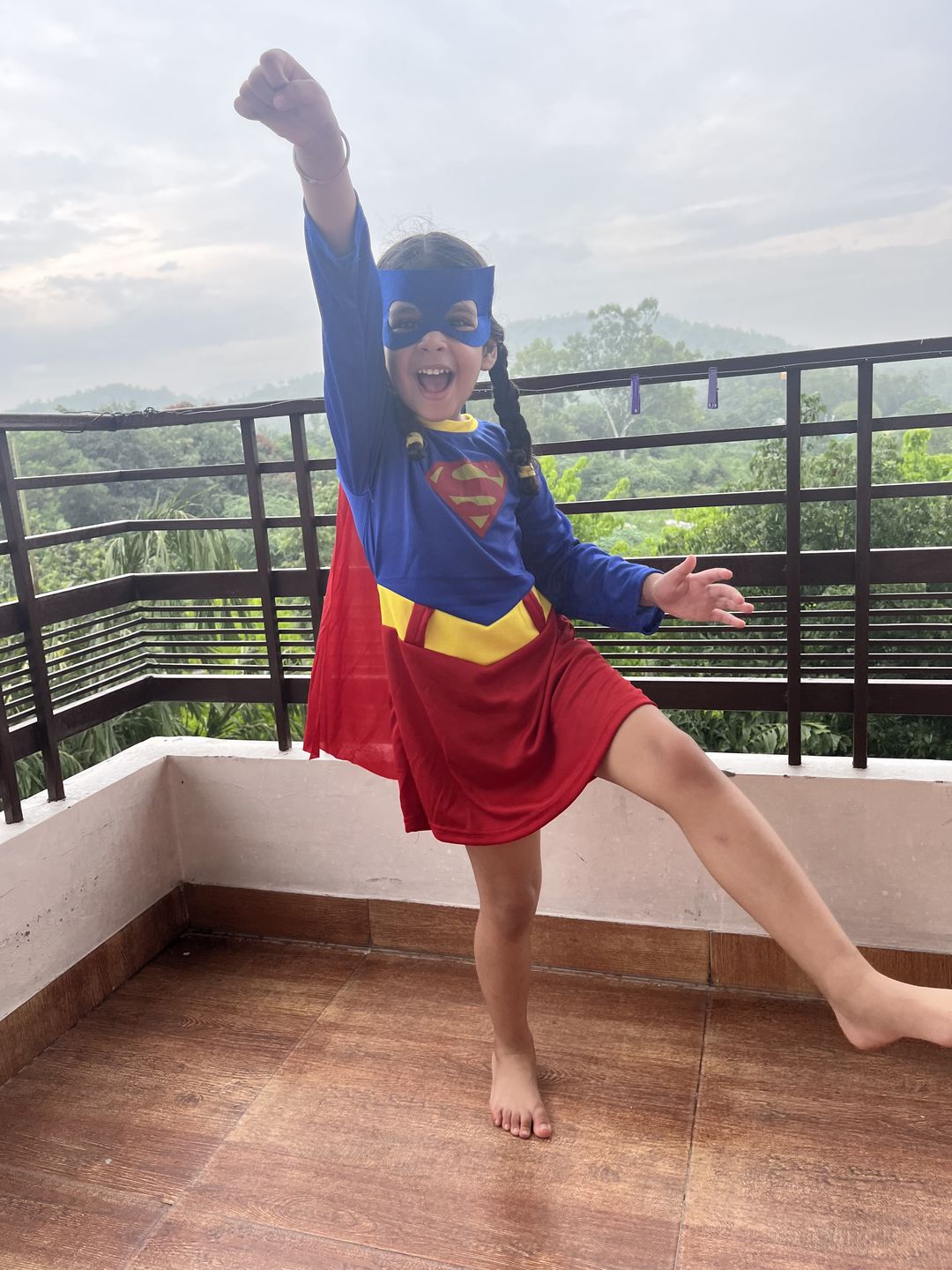 Customer photo review of Supergirl Dress with Cape and Stocking