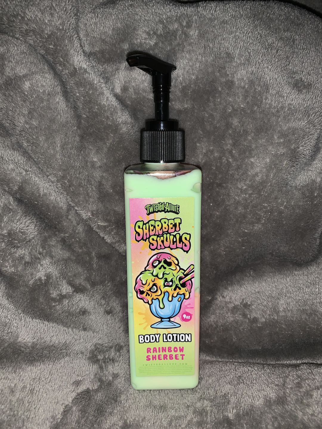 Customer photo review of Sherbet Skulls Body Lotion