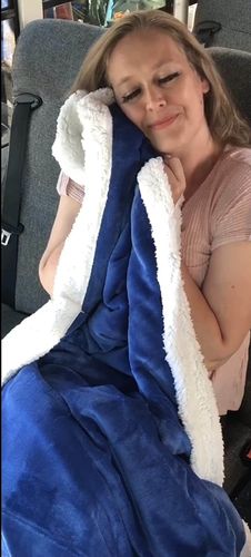 Customer photo review of Ultra Soft Couch Throw Blanket