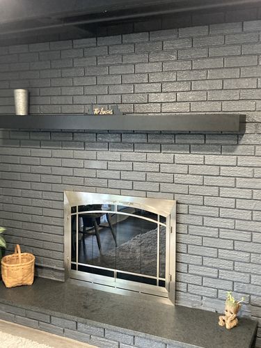 Customer photo review of Custom Width Steel Mantel Shelves, Non-Combustible, Magnetic Add-ons by Design Specialties