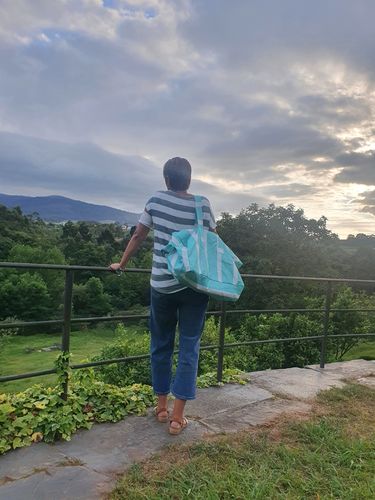 Customer photo review of Bolsa MyBigBag Rayas Verde