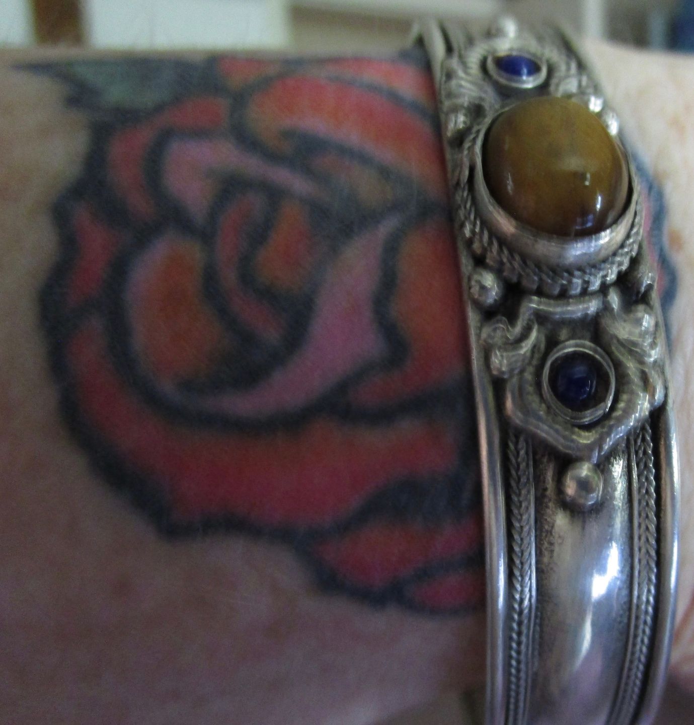 Customer photo review of Tigers Eye Bohemian Cuff Bracelet