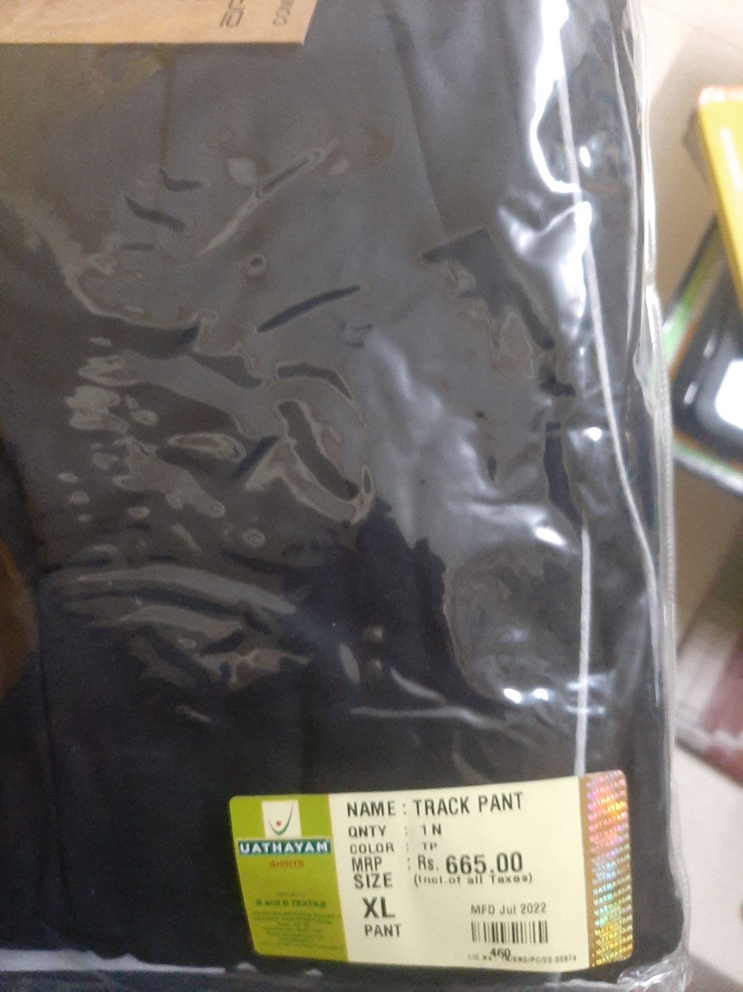 Customer photo review of Black Cotton Track Pants TP26005