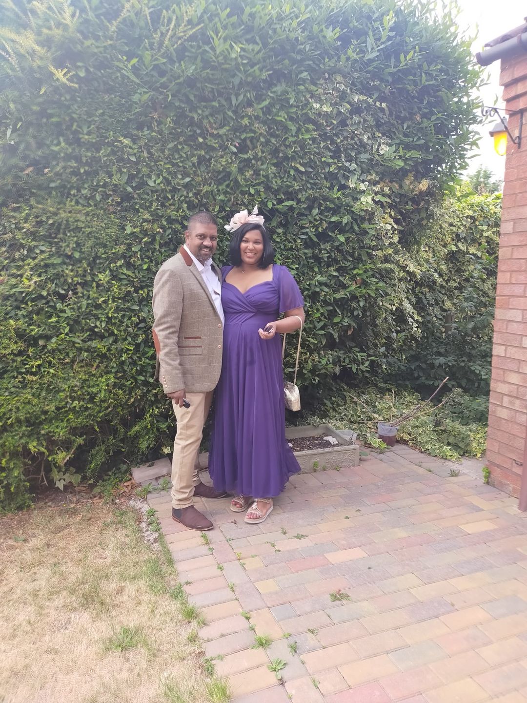 Customer photo review of Kemi Purple Bolero Wrap Bodice Maxi Gown