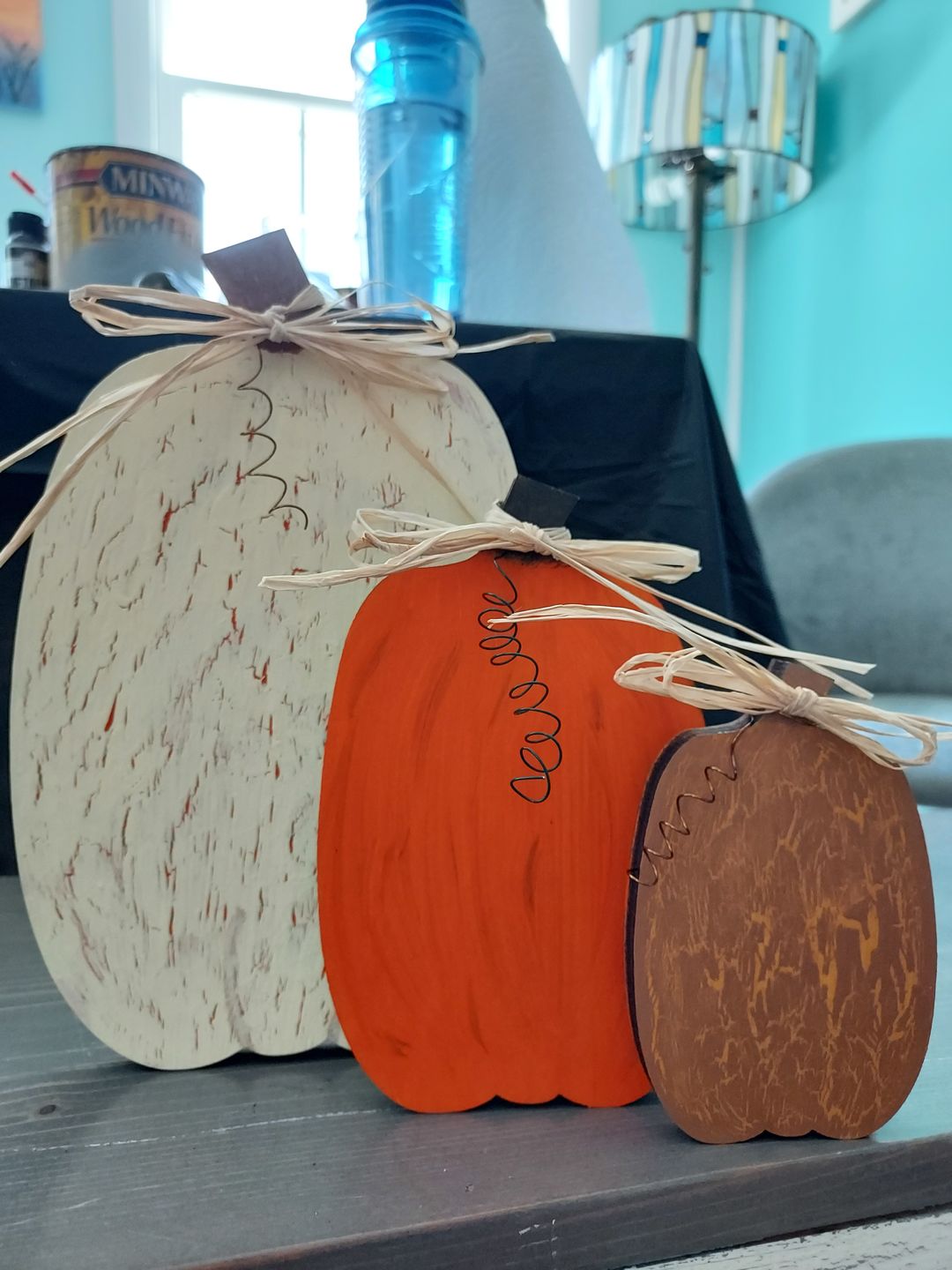 Customer photo review of Unfinished Wood Tall Pumpkin Shape - Craft - up to 36" DIY