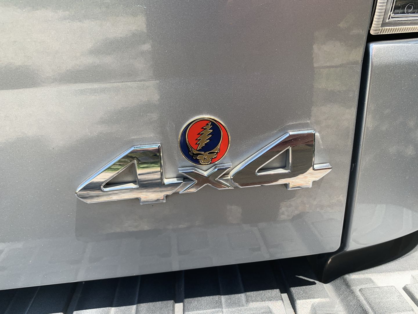 Customer photo review of Grateful Dead Metal Finish Steal Your Face Bumper Sticker