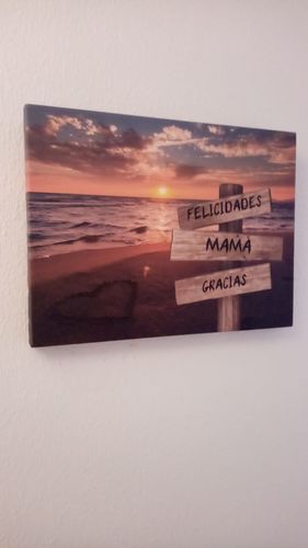 Customer photo review of Lienzo personalizado Corazon en la Playa