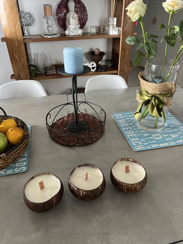 Customer photo review of Candle Making Kit Coconut - Starter DIY Kit With Coco Soy Wax Blend & 60ml Fragrance