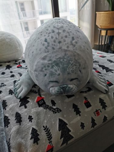 Customer photo review of Large Seal Pillow Doll Aquarium Plush Toy