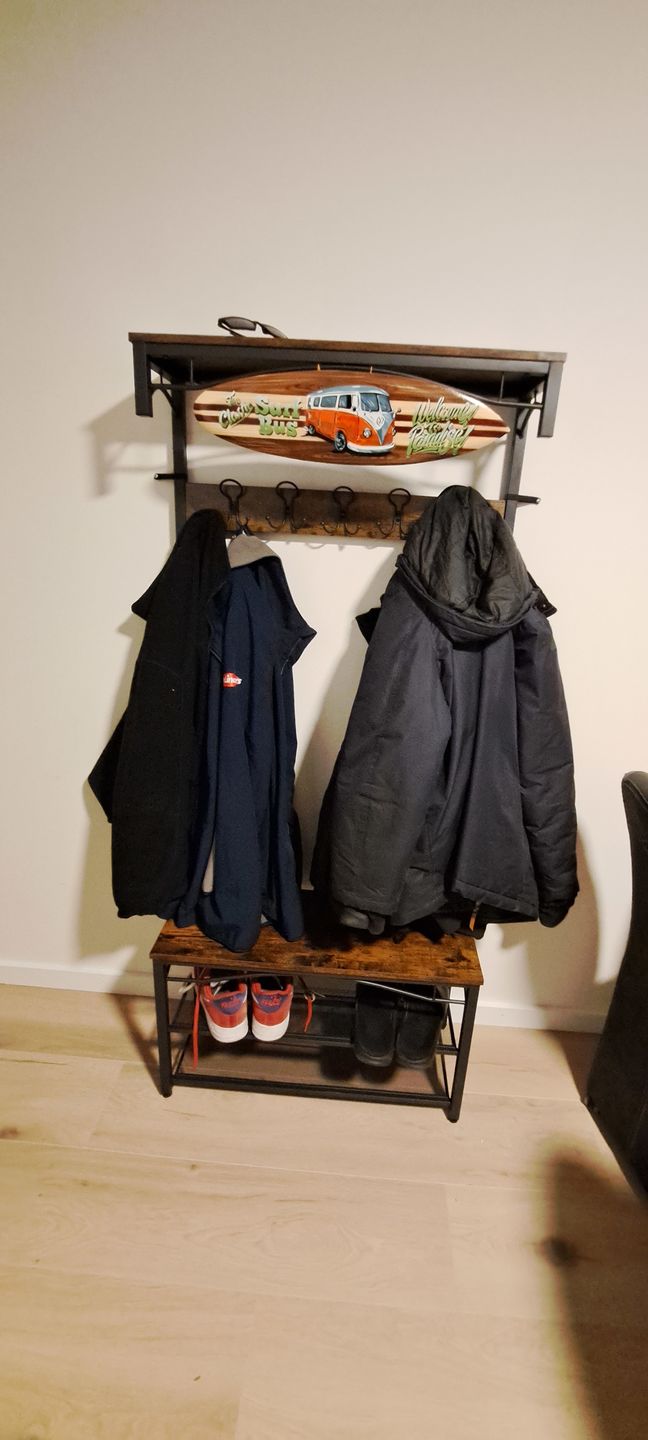 Customer photo review of Garderoberek Industrieel Design | Houtlook en Staal | 80x30x179cm