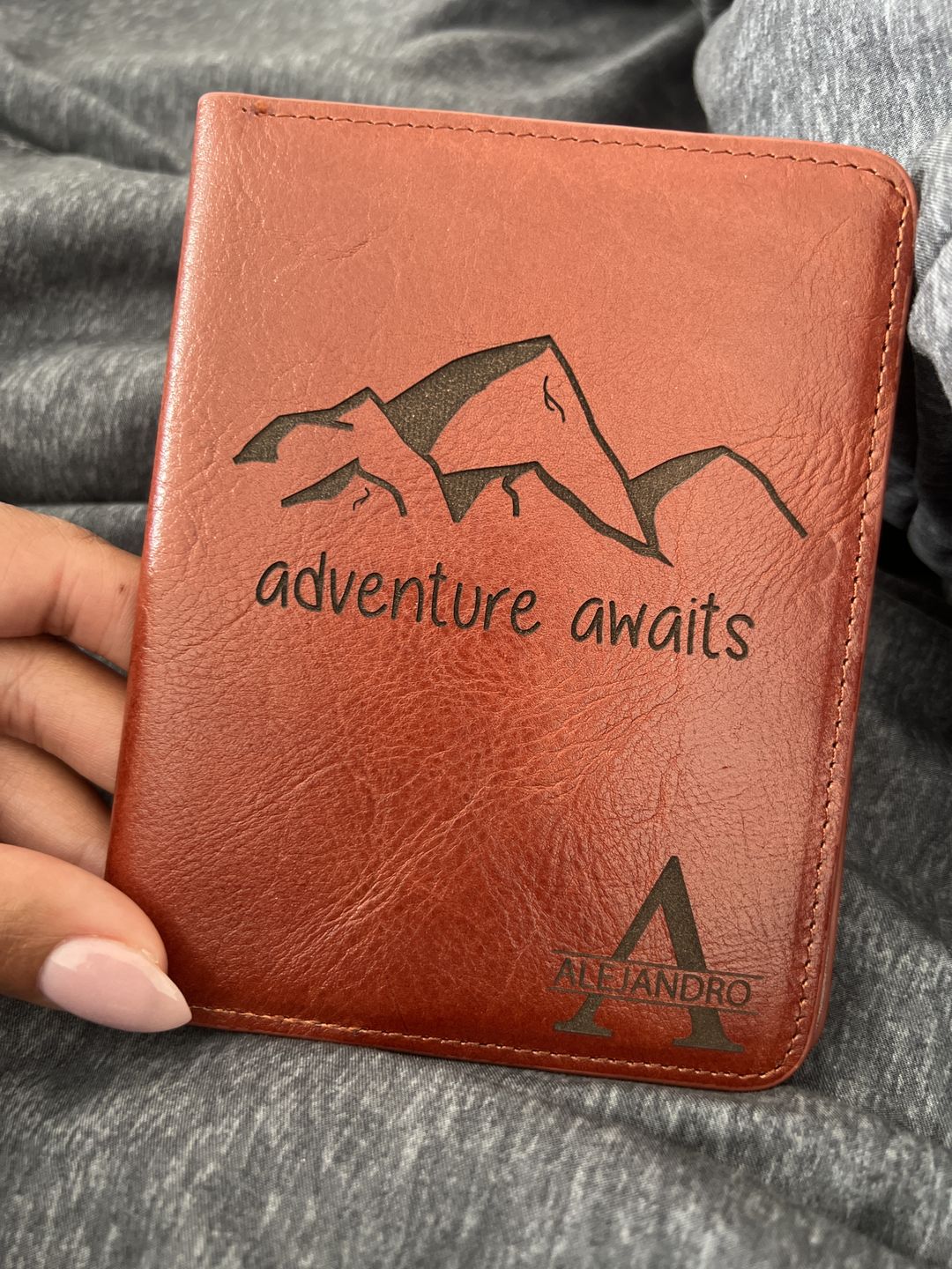 Customer photo review of Personalized Leather Passport Holder