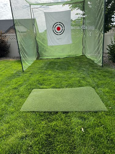 Customer photo review of FairwayHero Golf Mat | Portable Golf Hitting Practice Mat