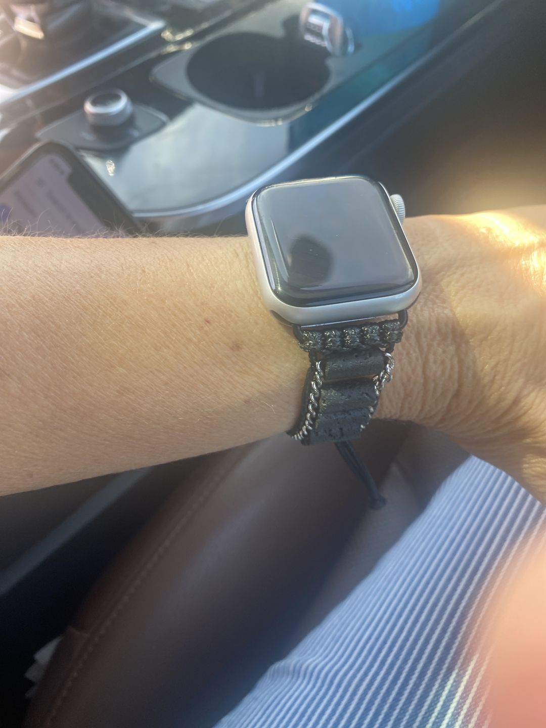 Customer photo review of Serene Imperial Jasper Apple Watch Strap