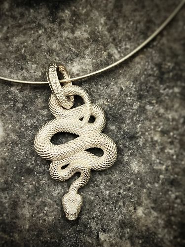 Customer photo review of Silver Snake Pendant