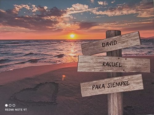 Customer photo review of Lienzo personalizado Corazon en la Playa