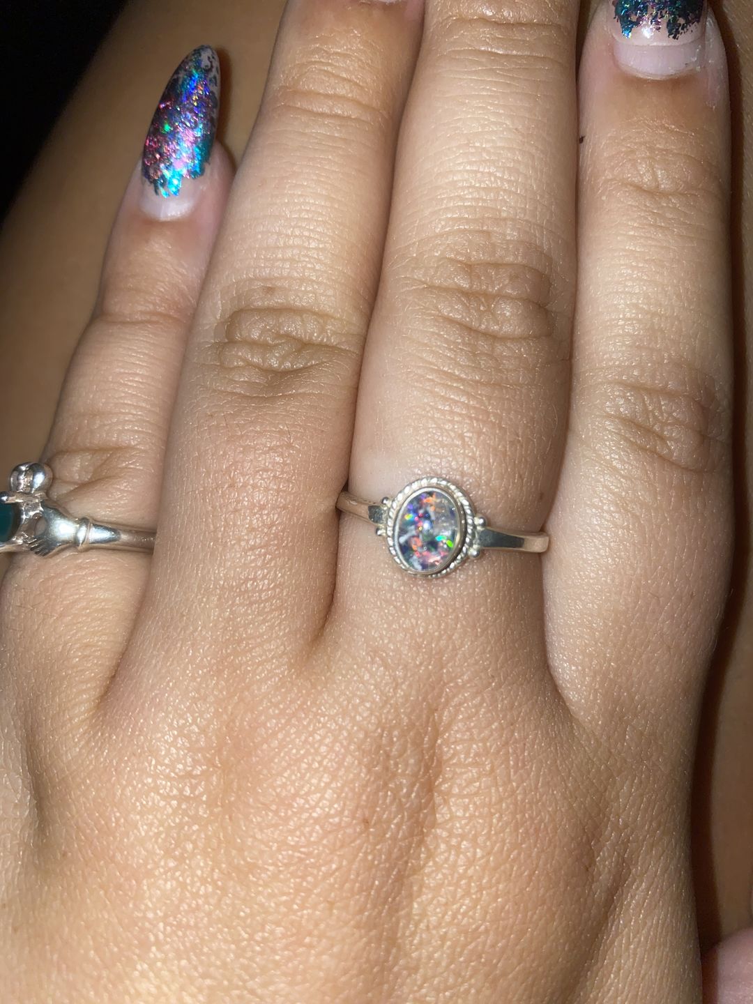 Customer photo review of Braided Oval Ring with Cremation Ashes