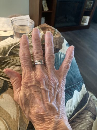 Customer photo review of "FAITH OVER FEAR" Sterling Silver Cross Ring