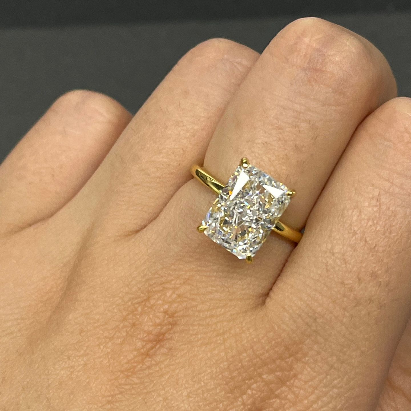 Customer photo review of S925 Classic 4.5 Carat Radiant Cut Simulated Diamond Engagement Ring/Wedding Set