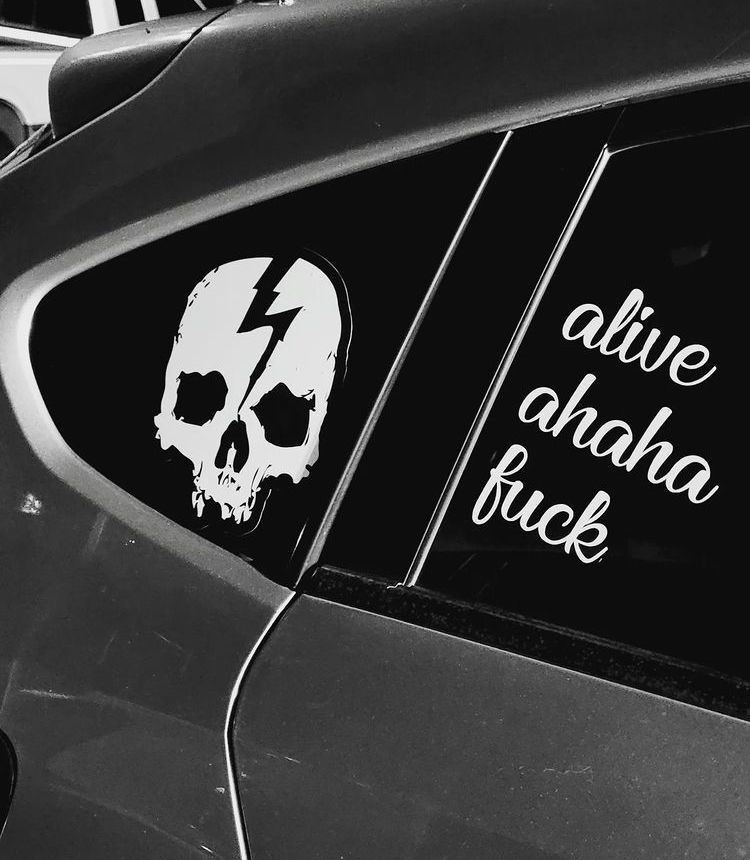 Customer photo review of LARGE SKULL LOGO STICKER 5.75" X 7.5"