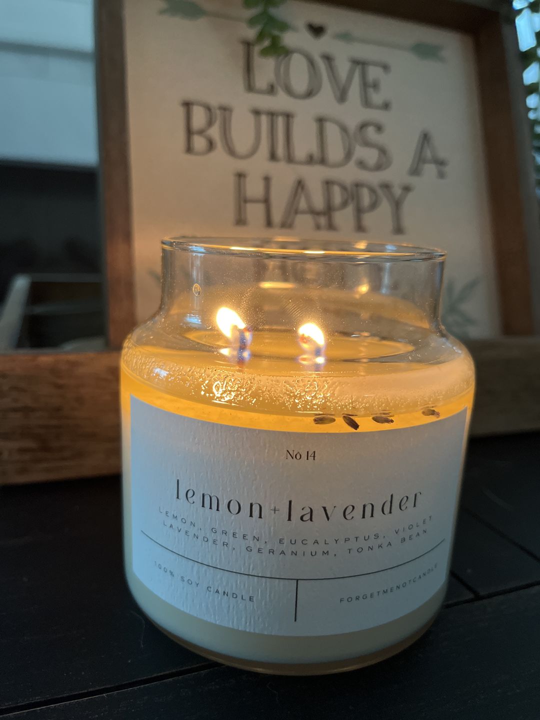 Customer photo review of Lemon + Lavender 22 oz Glass Candle