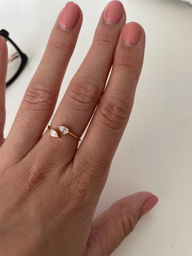 Customer photo review of Cubic Zirconia Teardrop Ring (Gold)