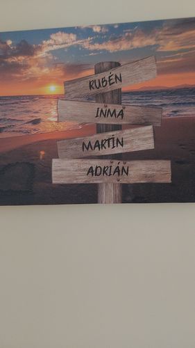 Customer photo review of Lienzo personalizado Corazon en la Playa