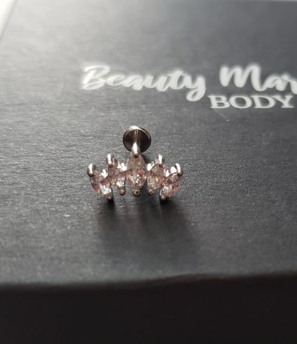 Customer photo review of Marquise Fan Lip Ring