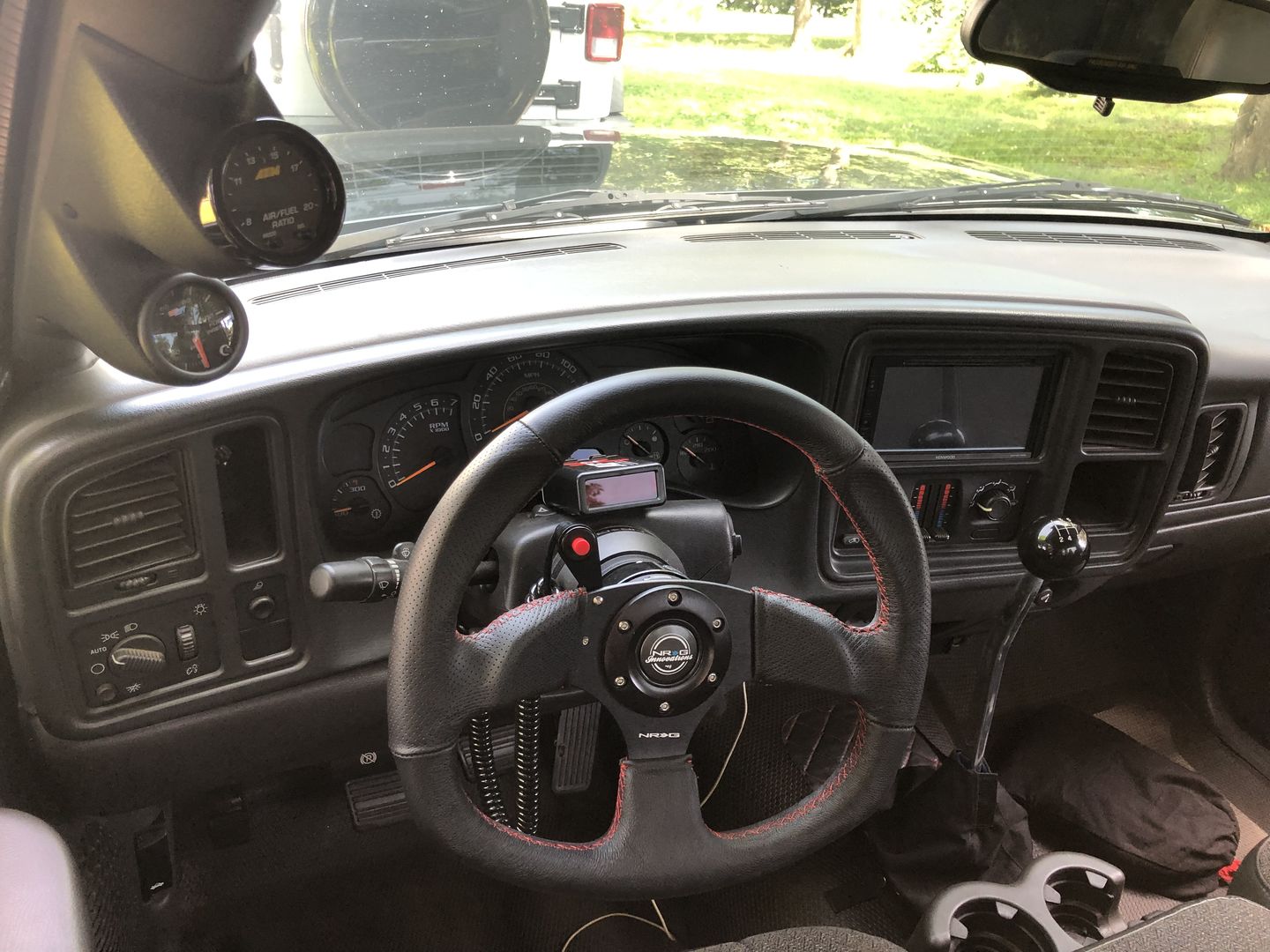 Customer photo review of Motion Raceworks Momentary Small Push Button w/6' Wound Cord (Red or Green)