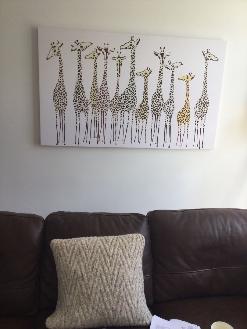 Customer photo review of Line Of Giraffes Canvas Print