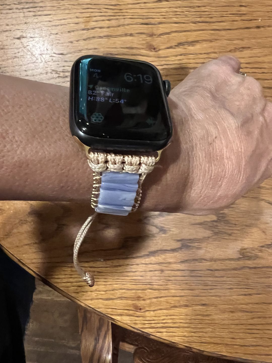 Customer photo review of Plum Agate Apple Watch Strap