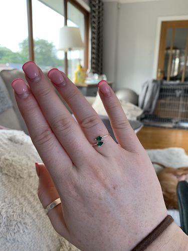 Customer photo review of Green Onyx Teardrop Ring (Silver)