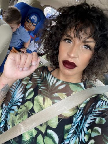 Customer photo review of Premium Candy Gray  Colored Contact Lenses