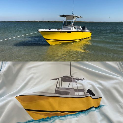 Customer photo review of Dri-Fit Custom Boat Shirts (Front & Back)