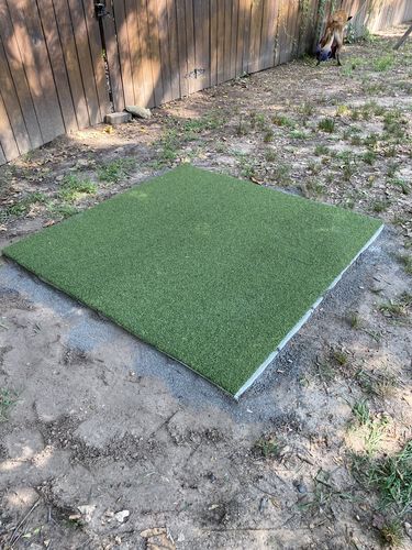 Customer photo review of FairwayHero Golf Mat | Portable Golf Hitting Practice Mat