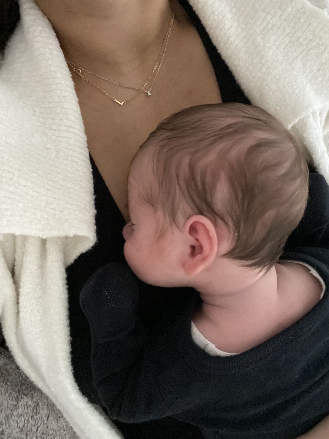 Customer photo review of Sideways Initial Letter Necklace