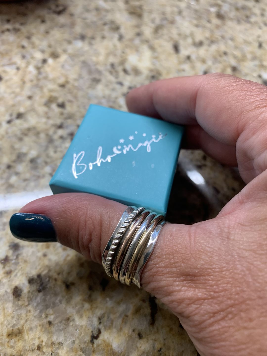 Customer photo review of Two Tone Meditation Spinner Ring Sterling Silver