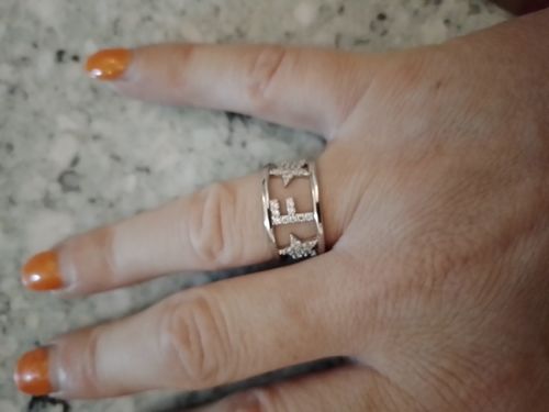 Customer photo review of Anello con stelle cuore e lettera