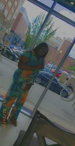 Customer photo review of Trip To Paradise Jumpsuit (Blue Multi)