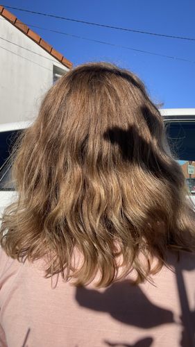 Customer photo review of Notre soin éclaircissant pour des cheveux rayonnants en moins de 5 minutes