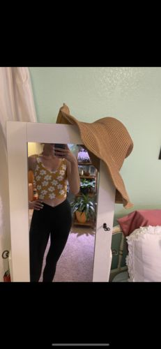 Customer photo review of Crop Tank Sports Bra - Blossom | MT LUXE