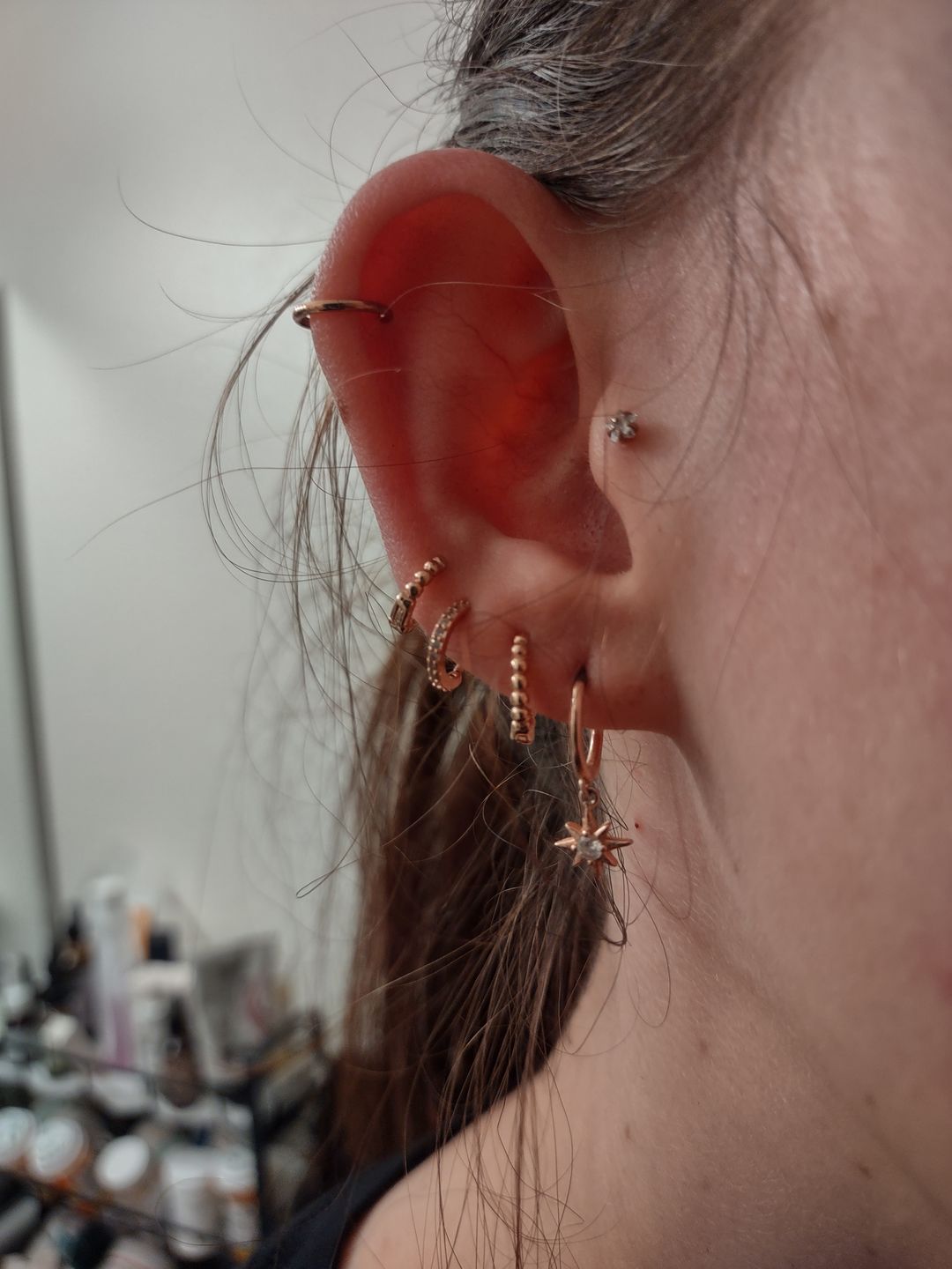Customer photo review of Fine Pavé Hoop