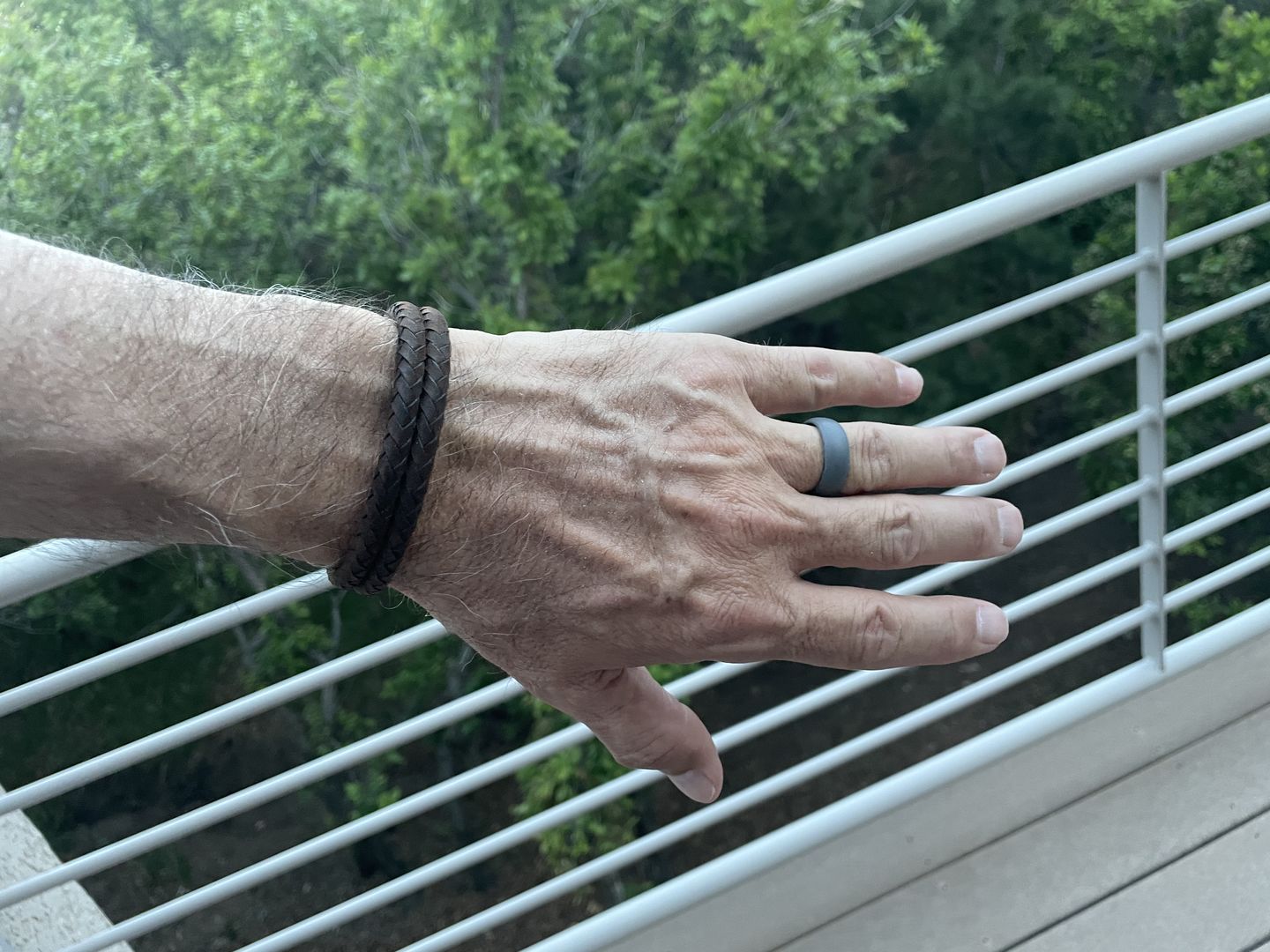 Customer photo review of Double Row Leather Engravable Bracelet