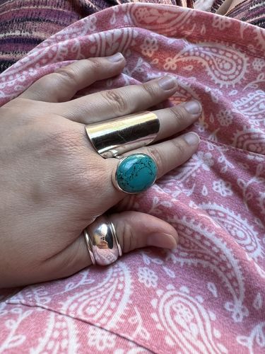 Customer photo review of Large Turquoise Ring Sterling Silver