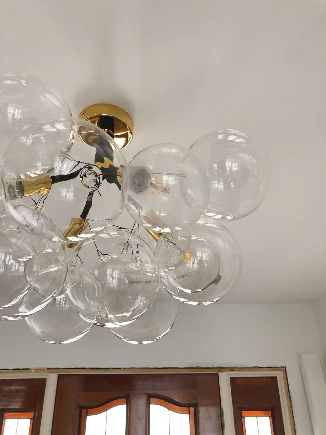 Customer photo review of Modern Cluster Glass Bubble Chandelier / Semi Flush